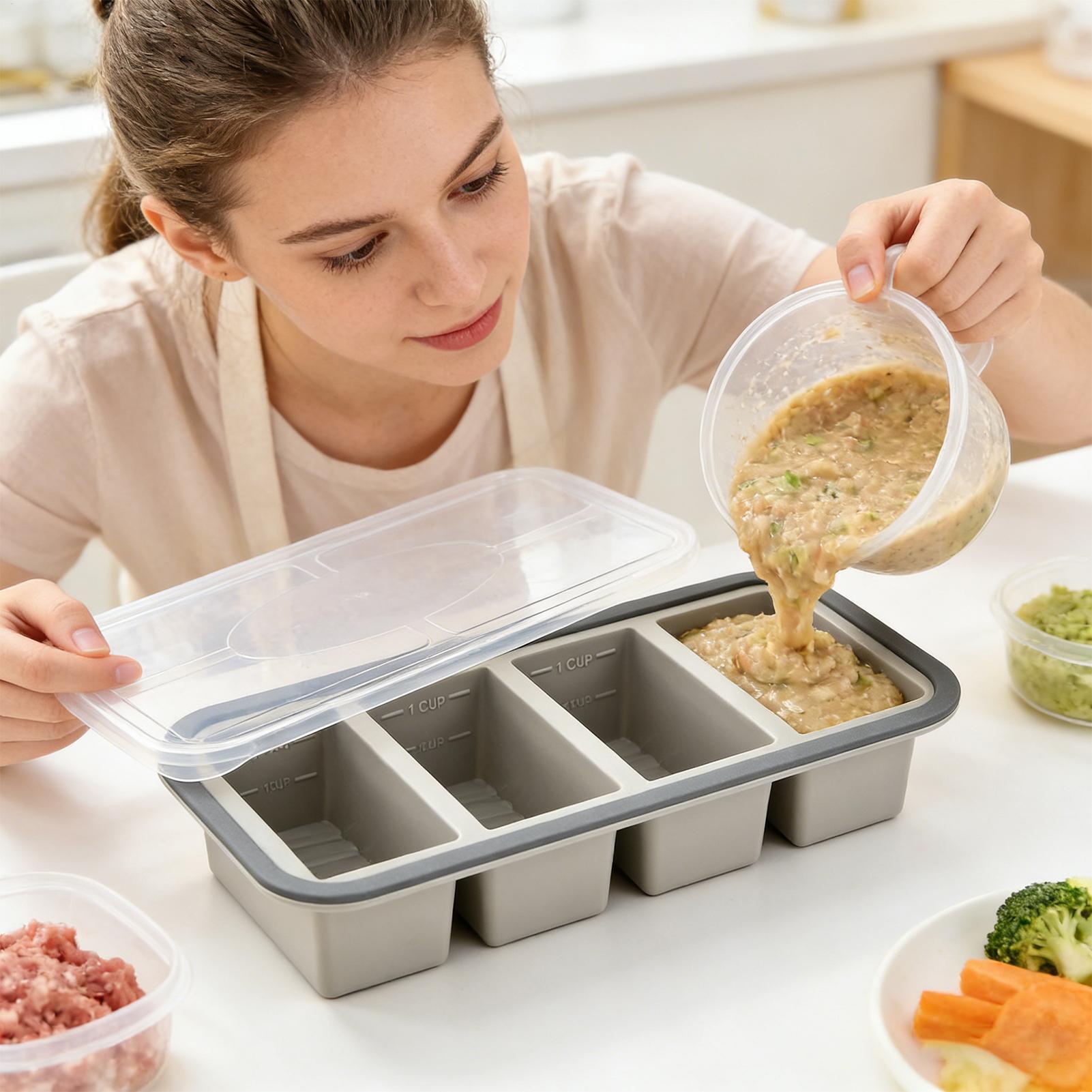 Meal Prep Template - Moldes de Silicona para Congelador, Fáciles