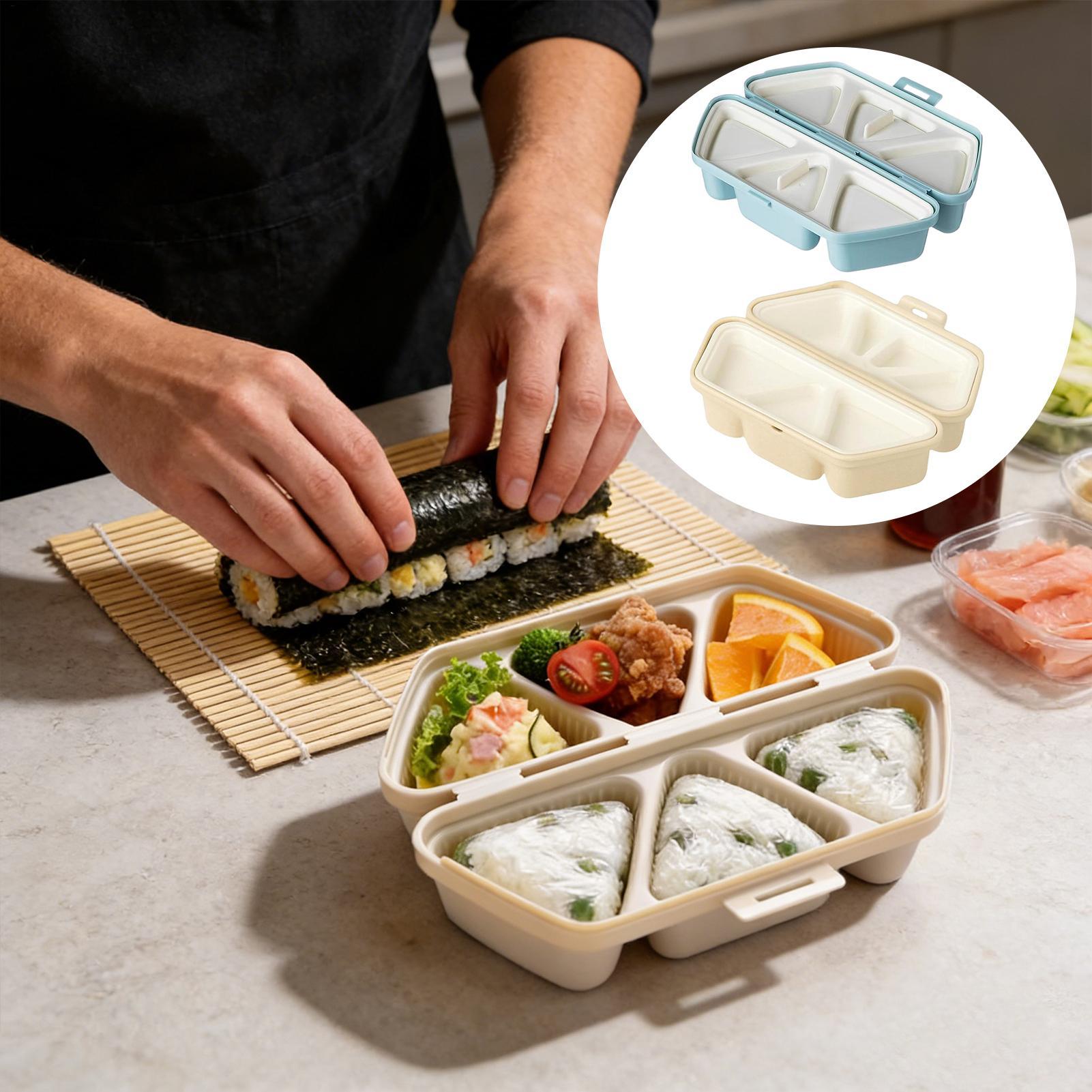 Meal Prep With Rice - Molde para Sushi, 6 cavidades, triángulo,