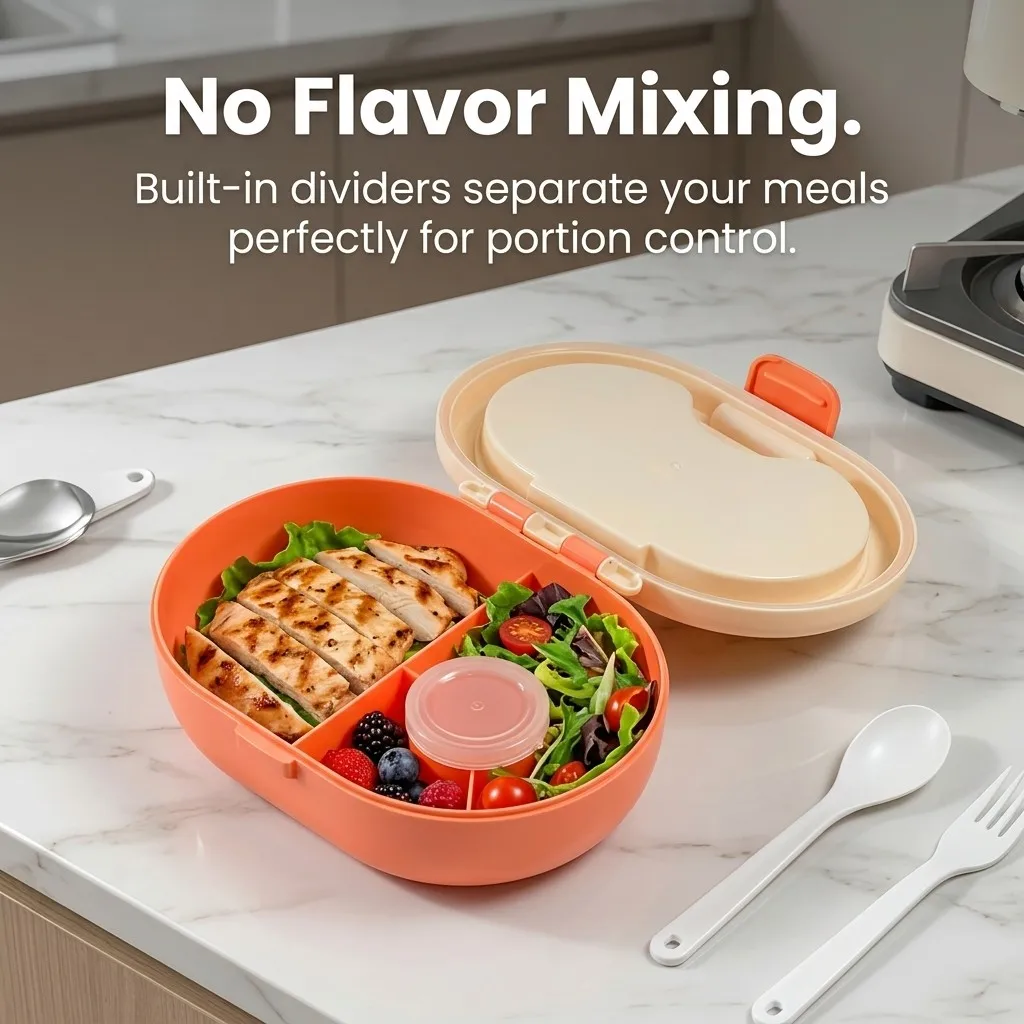 Lonchera Bento de Plástico con - Meal Prep Or Prep Meal reseña y precio